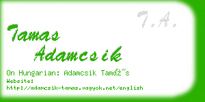 tamas adamcsik business card